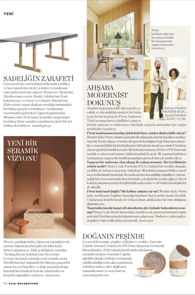 Elle Decoration'da Förni söyleşisinin devamı